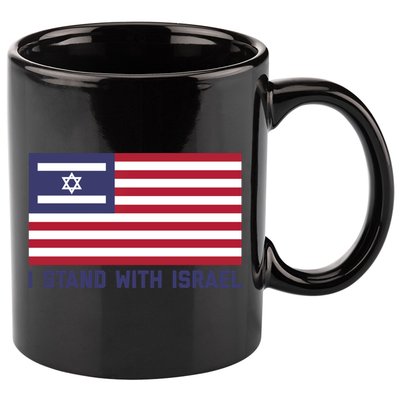 Us Flag Israeli Flag I Stand With Israel Gift 11oz C Handle Ceramic Mug