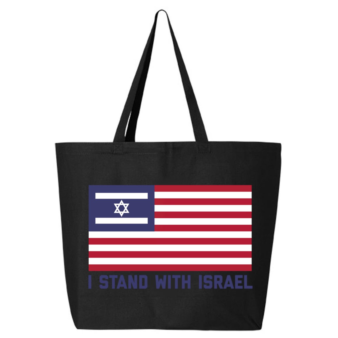 Us Flag Israeli Flag I Stand With Israel Gift 25L Jumbo Tote