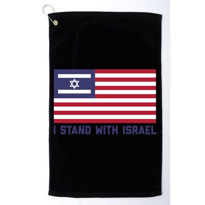 Us Flag Israeli Flag I Stand With Israel Gift Golf Towel