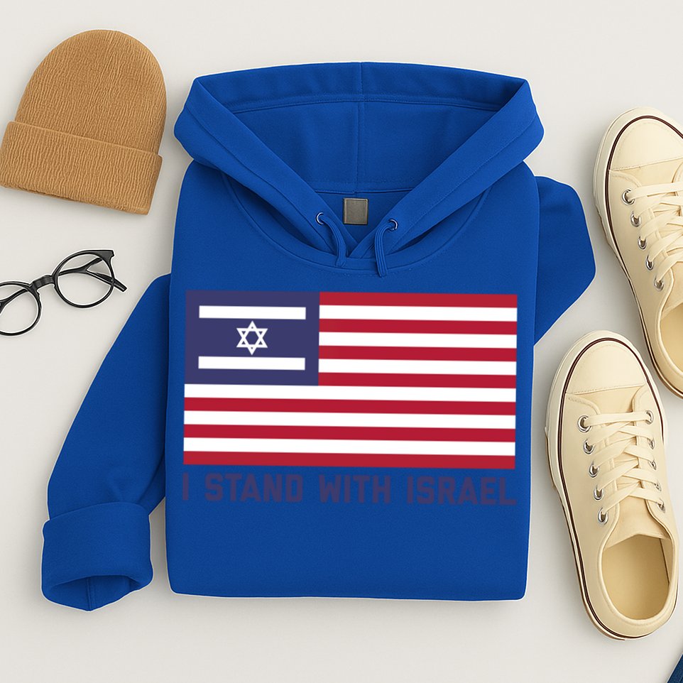 Us Flag Israeli Flag I Stand With Israel Gift Hoodie