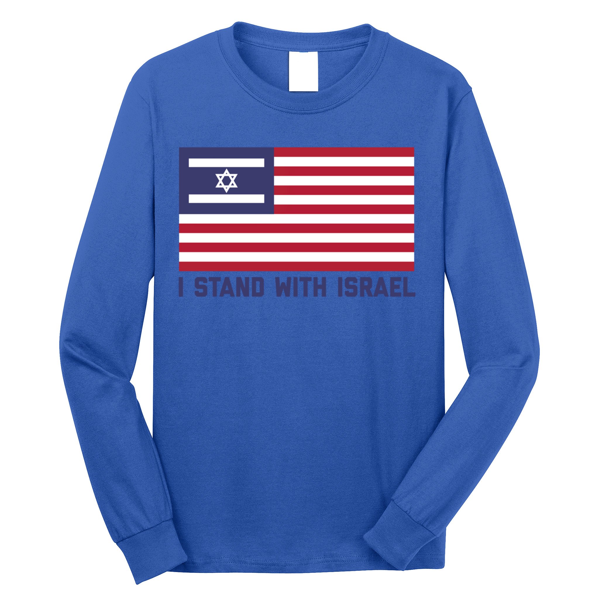 Us Flag Israeli Flag I Stand With Israel Gift Long Sleeve Shirt