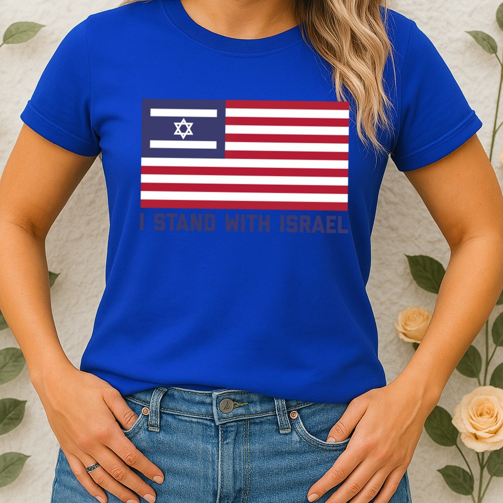 Us Flag Israeli Flag I Stand With Israel Gift Womens T-Shirt