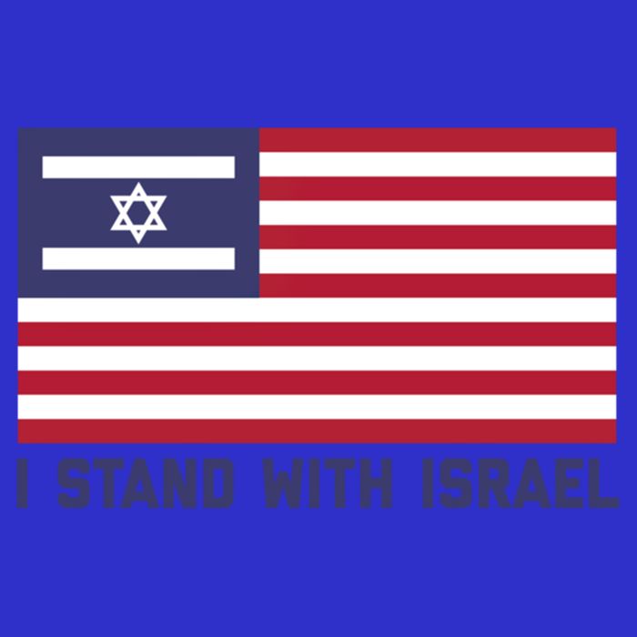 Us Flag Israeli Flag I Stand With Israel Gift Women's V-Neck T-Shirt