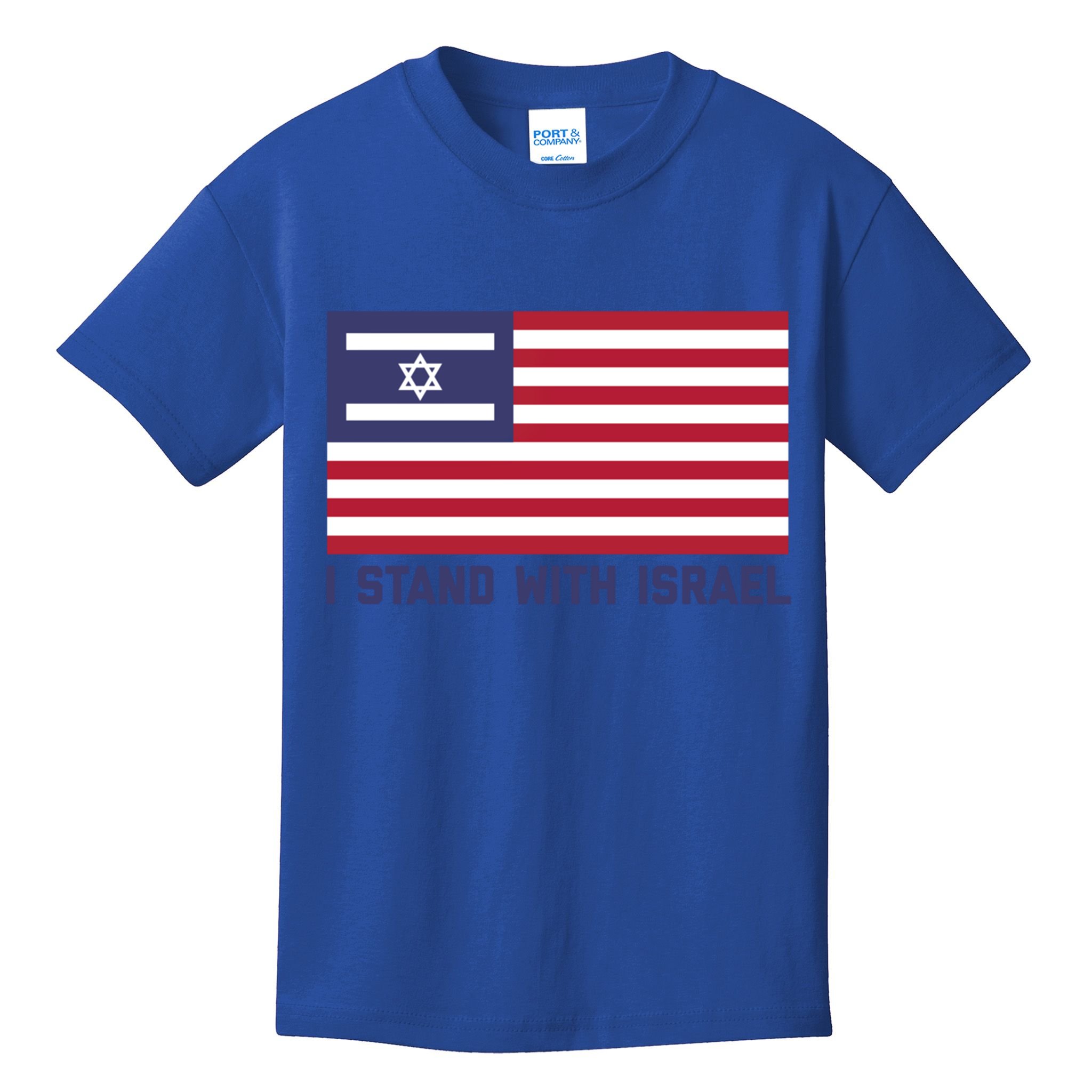 Us Flag Israeli Flag I Stand With Israel Gift Kids T-Shirt