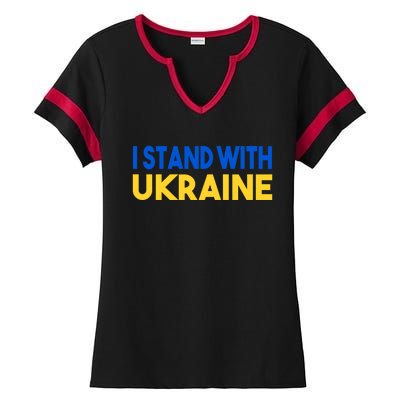 Ukraine Flag I Stand With Ukraine Gift Ladies Halftime Notch Neck Tee