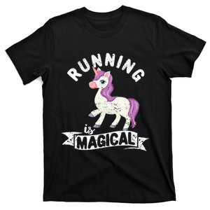 Unicorn Funny Jogging Horse Riding Runner Running Is Magical T-Shirt