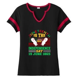 US Flag Juneteenth Is The Real Independence Day 19 June 1865 Ladies Halftime Notch Neck Tee