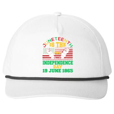 US Flag Juneteenth Is The Real Independence Day 19 June 1865 Snapback Five-Panel Rope Hat