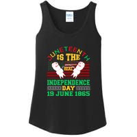 US Flag Juneteenth Is The Real Independence Day 19 June 1865 Ladies Essential Tank