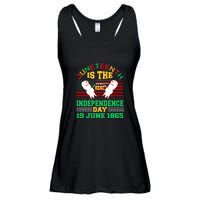 US Flag Juneteenth Is The Real Independence Day 19 June 1865 Ladies Essential Flowy Tank