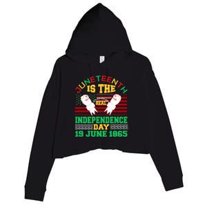 US Flag Juneteenth Is The Real Independence Day 19 June 1865 Crop Fleece Hoodie