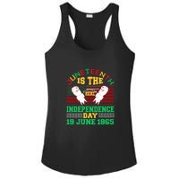 US Flag Juneteenth Is The Real Independence Day 19 June 1865 Ladies PosiCharge Competitor Racerback Tank