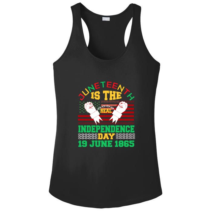 US Flag Juneteenth Is The Real Independence Day 19 June 1865 Ladies PosiCharge Competitor Racerback Tank