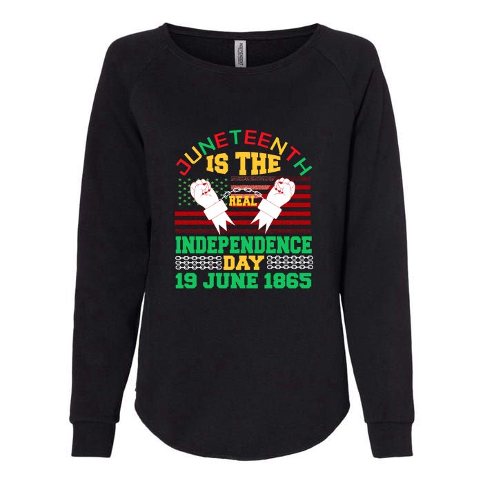 US Flag Juneteenth Is The Real Independence Day 19 June 1865 Womens California Wash Sweatshirt