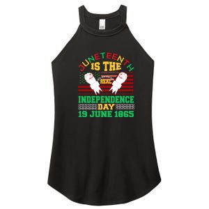 US Flag Juneteenth Is The Real Independence Day 19 June 1865 Women's Perfect Tri Rocker Tank