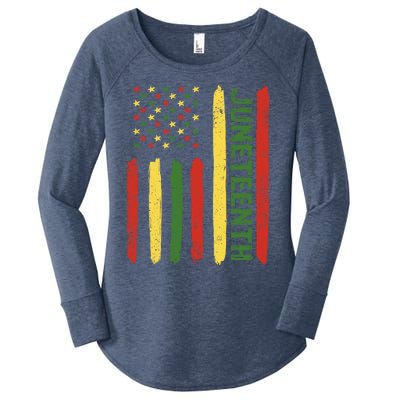 Usa Flag Juneteenth Independence African Melanin Freedom Day Gift Women's Perfect Tri Tunic Long Sleeve Shirt