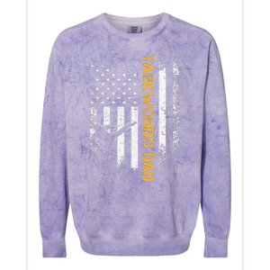 USA Flag Korea Taekwondo Training Dad Colorblast Crewneck Sweatshirt