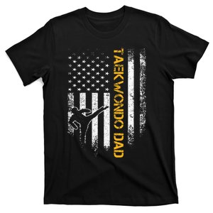 USA Flag Korea Taekwondo Training Dad T-Shirt