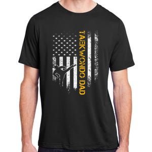 USA Flag Korea Taekwondo Training Dad Adult ChromaSoft Performance T-Shirt