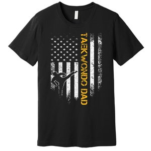 USA Flag Korea Taekwondo Training Dad Premium T-Shirt