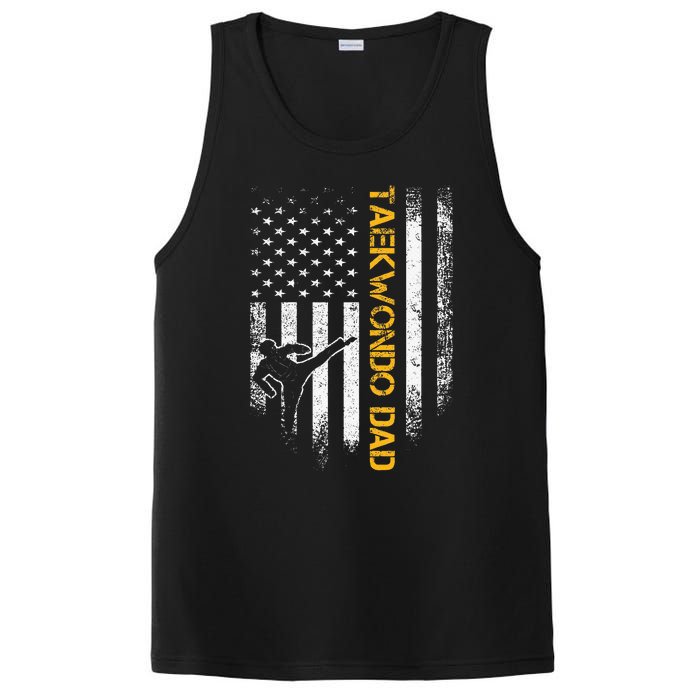 USA Flag Korea Taekwondo Training Dad PosiCharge Competitor Tank