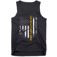 USA Flag Korea Taekwondo Training Dad Tank Top