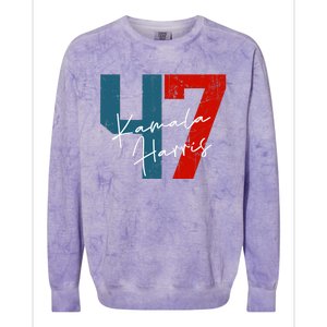 Us Flag Kamala Harris 2024 47th President Save Democracy Gift Colorblast Crewneck Sweatshirt