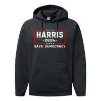 Us Flag Kamala Harris Harris 2024 Democratic President Gift Performance Fleece Hoodie