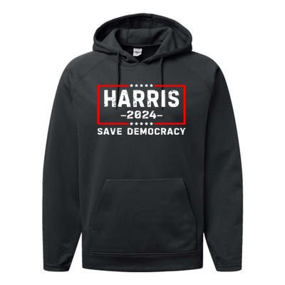 Us Flag Kamala Harris Harris 2024 Democratic President Gift Performance Fleece Hoodie