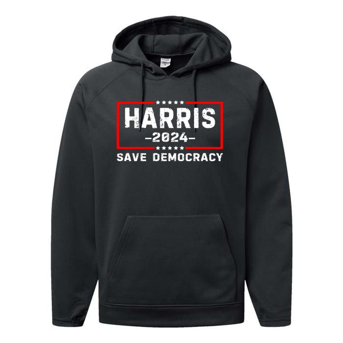 Us Flag Kamala Harris Harris 2024 Democratic President Gift Performance Fleece Hoodie