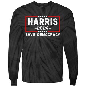 Us Flag Kamala Harris Harris 2024 Democratic President Gift Tie-Dye Long Sleeve Shirt