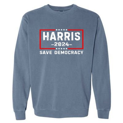 Us Flag Kamala Harris Harris 2024 Democratic President Gift Garment-Dyed Sweatshirt