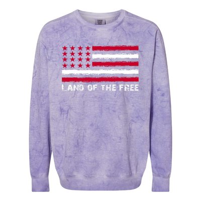 Us Flag Land Of The Free America 4th Of July Colorblast Crewneck Sweatshirt