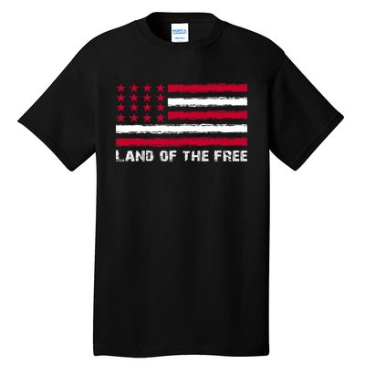 Us Flag Land Of The Free America 4th Of July Tall T-Shirt