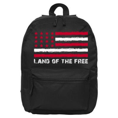 Us Flag Land Of The Free America 4th Of July 16 in Basic Backpack