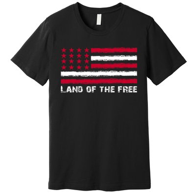 Us Flag Land Of The Free America 4th Of July Premium T-Shirt