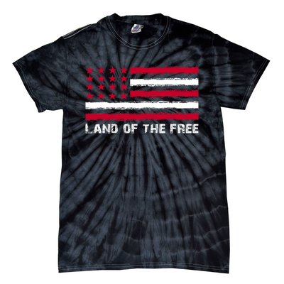 Us Flag Land Of The Free America 4th Of July Tie-Dye T-Shirt