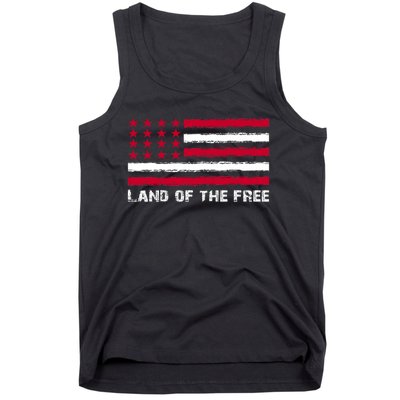 Us Flag Land Of The Free America 4th Of July Tank Top