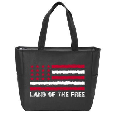 Us Flag Land Of The Free America 4th Of July Zip Tote Bag