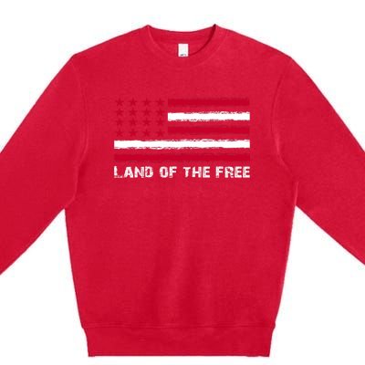 Us Flag Land Of The Free America 4th Of July Premium Crewneck Sweatshirt