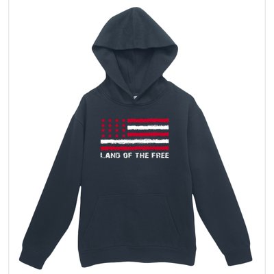 Us Flag Land Of The Free America 4th Of July Urban Pullover Hoodie