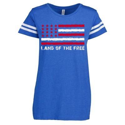 Us Flag Land Of The Free America 4th Of July Enza Ladies Jersey Football T-Shirt