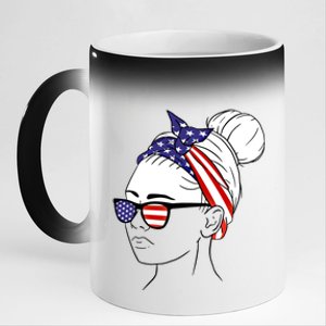 Usa Flag Let´s Go United States America Gift 11oz Black Color Changing Mug