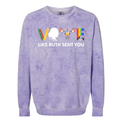 Uterus Feminist Lgbt Vote Like Ruth Sent You Colorblast Crewneck Sweatshirt