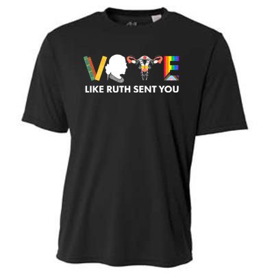 Uterus Feminist Lgbt Vote Like Ruth Sent You Cooling Performance Crew T-Shirt