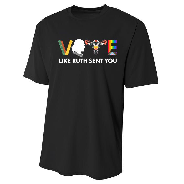 Uterus Feminist Lgbt Vote Like Ruth Sent You Performance Sprint T-Shirt