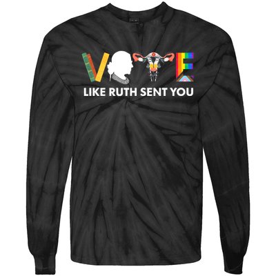 Uterus Feminist Lgbt Vote Like Ruth Sent You Tie-Dye Long Sleeve Shirt