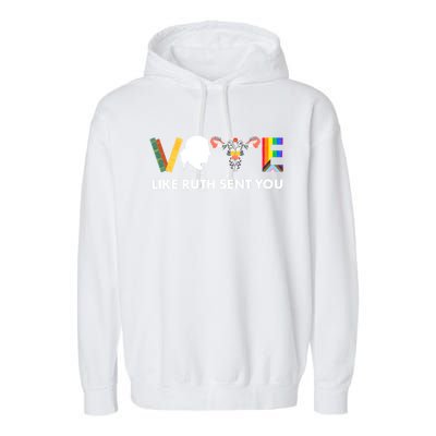 Uterus Feminist Lgbt Vote Like Ruth Sent You Garment-Dyed Fleece Hoodie