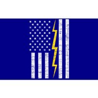 Us Flag Lightning Bolt Vintage Patriotic Electrician Gift Bumper Sticker