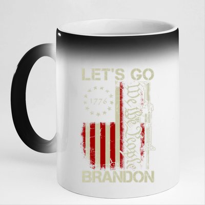 Usa Flag LetS Go Branson Brandon Lets Go Branson Gift 11oz Black Color Changing Mug